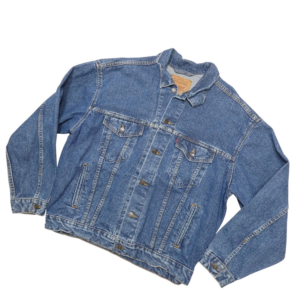 Vintage Levi's Jacket Mens XL Blue Jean‎ Denim Bomber 70507-4890 Made USA